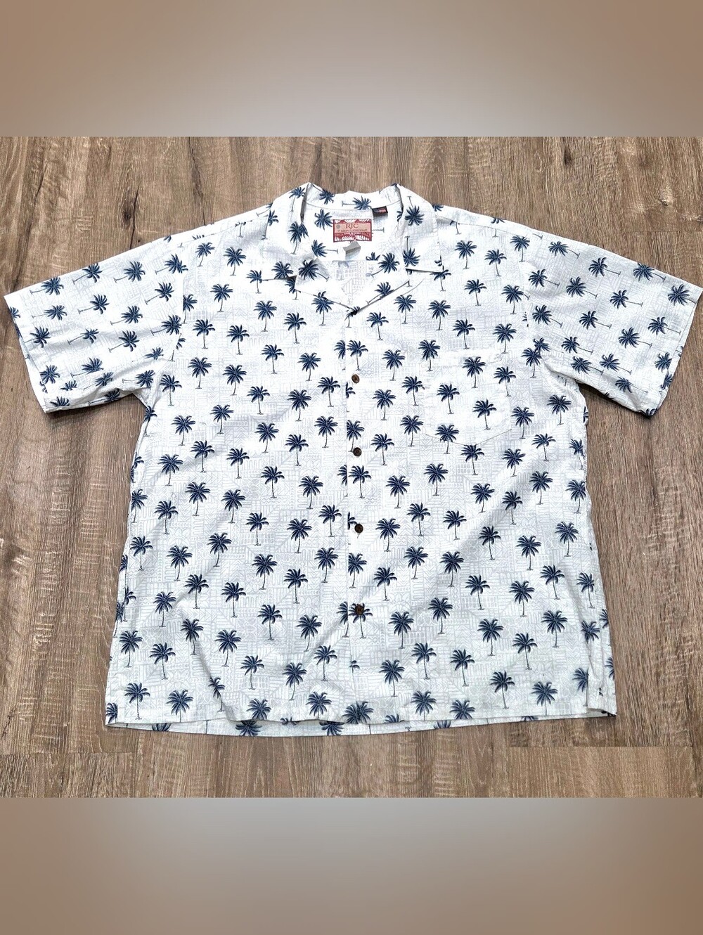 Vintage RJC Mens Size 3XL Hawaiian Shirt Made in Hawaii USA Beach Palm Trees.